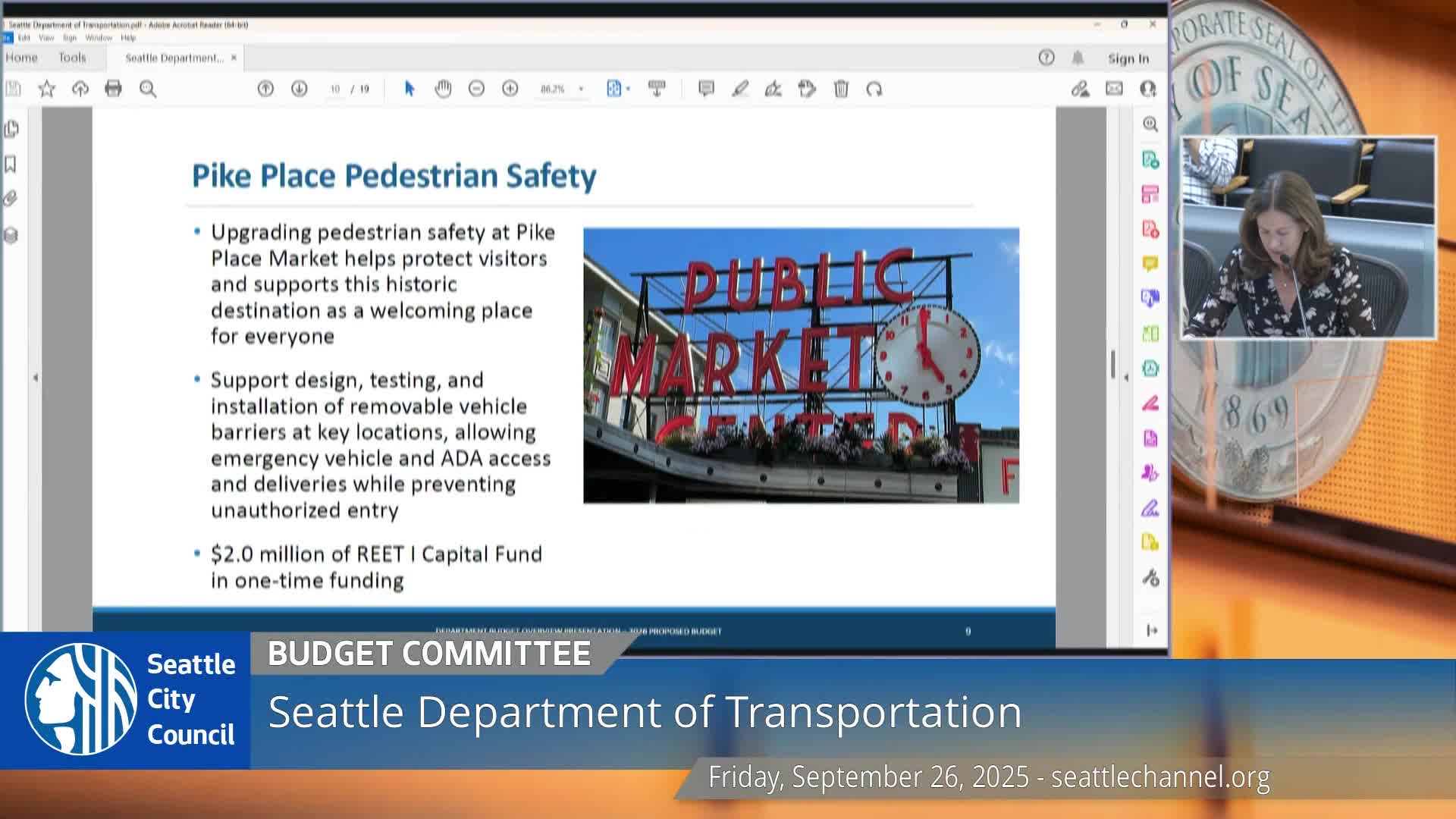 SDOT proposes $2 million for Pike Place Market vehicle-access controls, to test barrier options ahead of FIFA