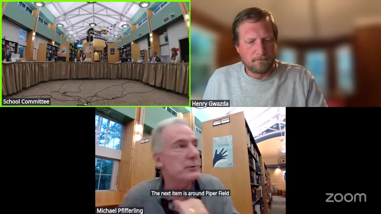 Discussion continues over Piper Field lighting, PA and community concerns; planning-board review scheduled