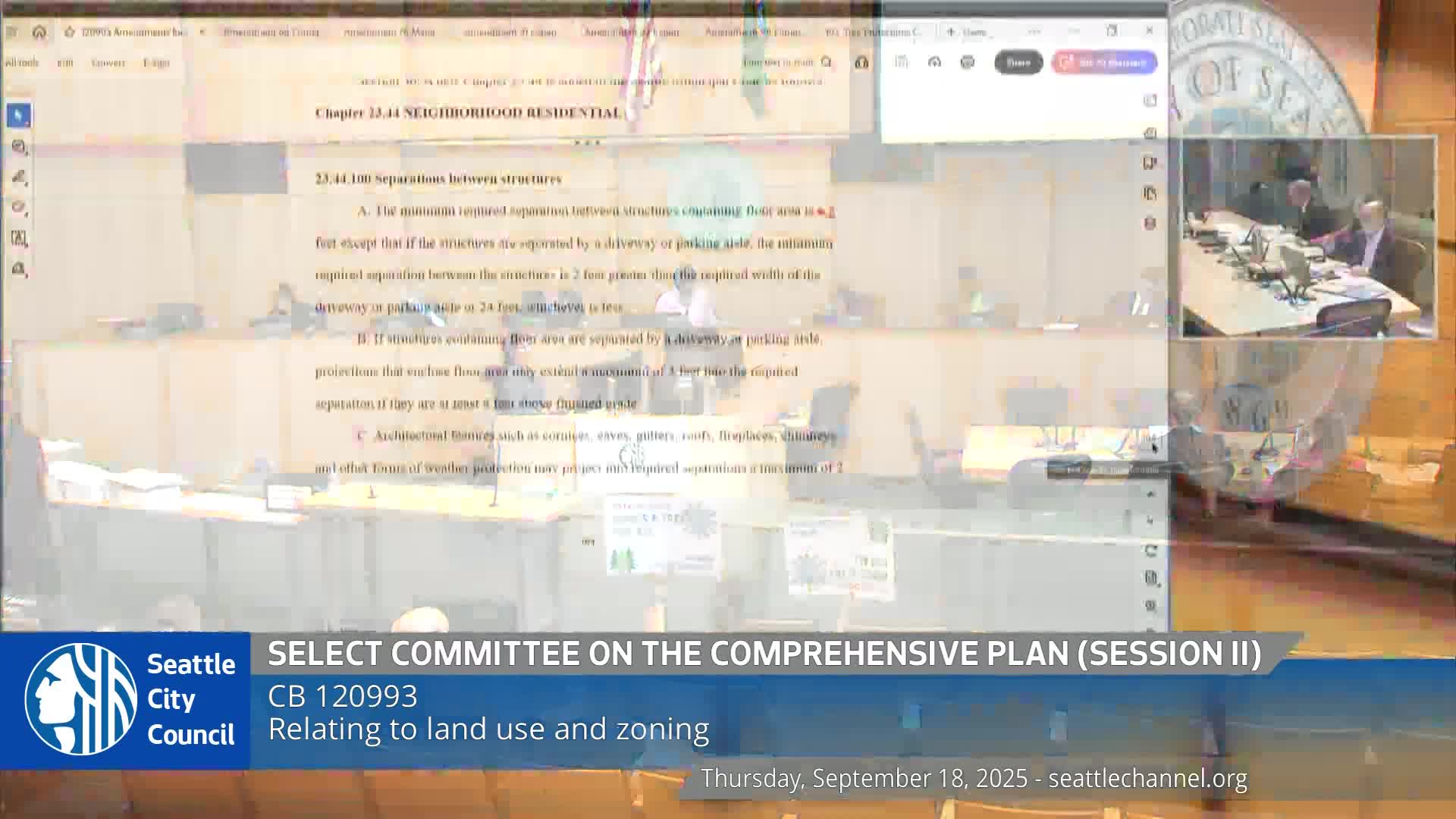 Council reduces required minimum separation between buildings from 6 to 5 feet to align with fire code