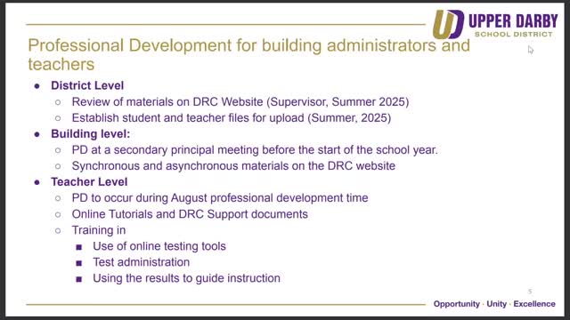 District Prepares Teachers for Upcoming PSSA and CDT Assessments