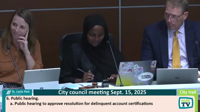 St. Louis Park council approves certification of delinquent charges; residents urged to seek assistance before Oct. 24 cutoff