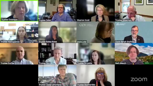 Vermont State University trustees enter executive session citing legal exemptions; no action announced