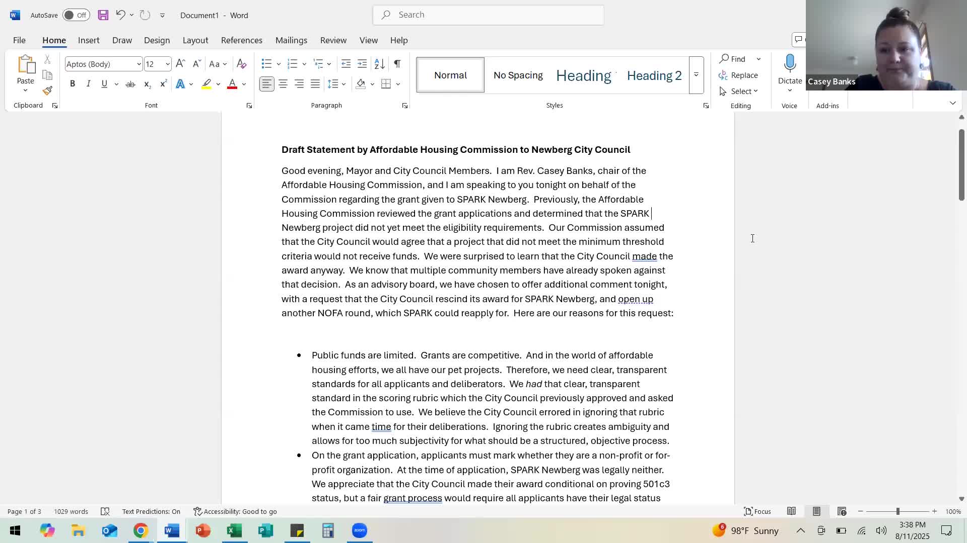Affordable Housing commissioners ask council to rescind CET award to Spark Newburg