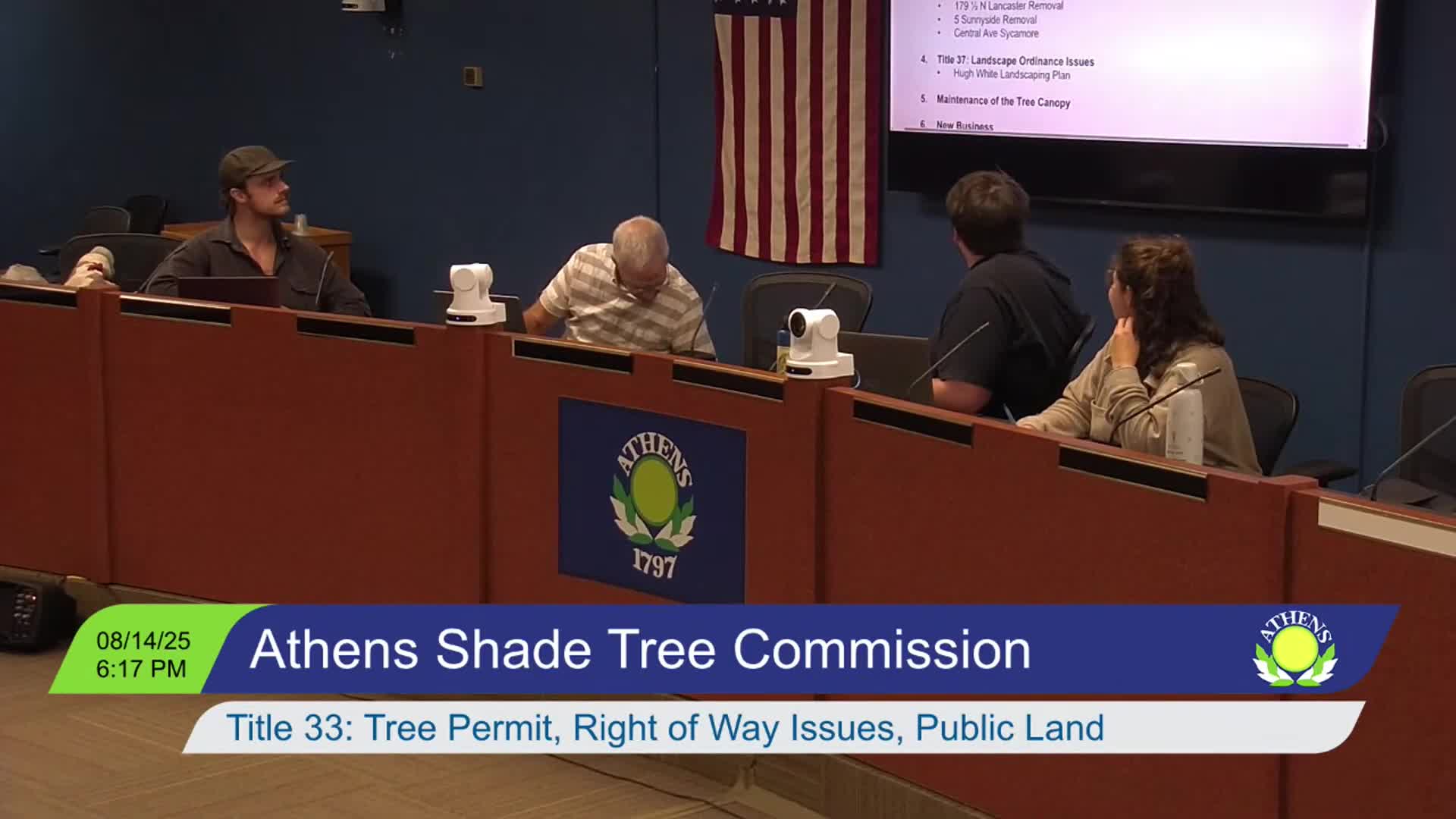 Commission forwards multiple removal and pruning requests to city maintenance; recommends sanitation pruning for Central Avenue sycamore