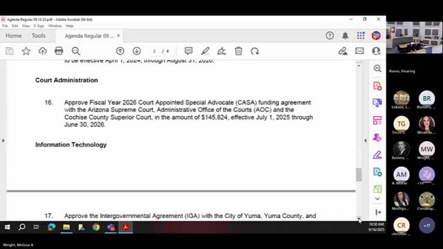 Board approves $145,824 CASA funding agreement to support two staff positions in juvenile advocacy program