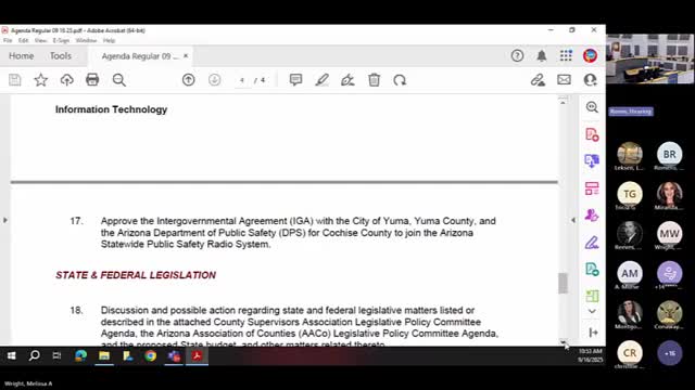 Cochise County joins Arizona Statewide Public Safety Radio System via IGA with Yuma and DPS