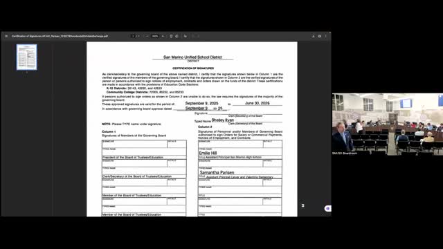 Board authorizes two assistant principals to sign site contracts up to $5,000 and approve ASB warrants