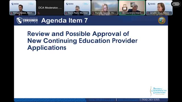 OPES Presents 2024 Occupational Analysis and National Examination Review to California Chiropractic Board