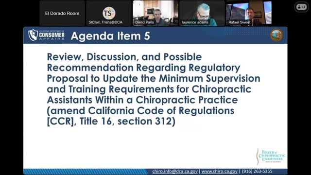 California Chiropractic Committee Proposes New Regulations for Assistant Training and Supervision