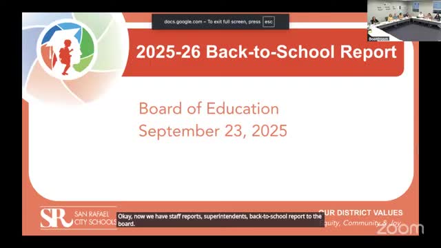 San Rafael district reports steady attendance, enrollment dip and $29.5M in summer capital work