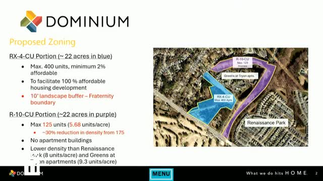 Neighbors press council on Tryon Road rezoning as affordable‑housing developer trims unit count