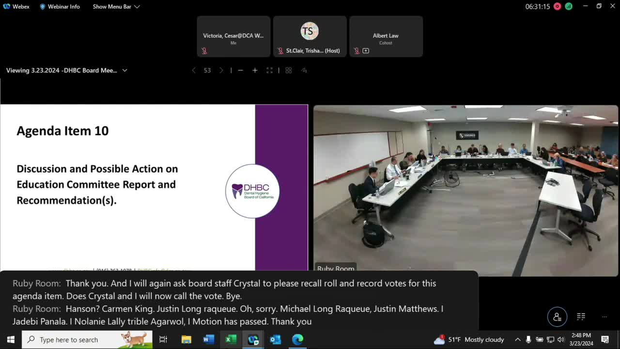 Committee Approves West Coast University Dental Hygiene Facility Expansion and PCC Probation