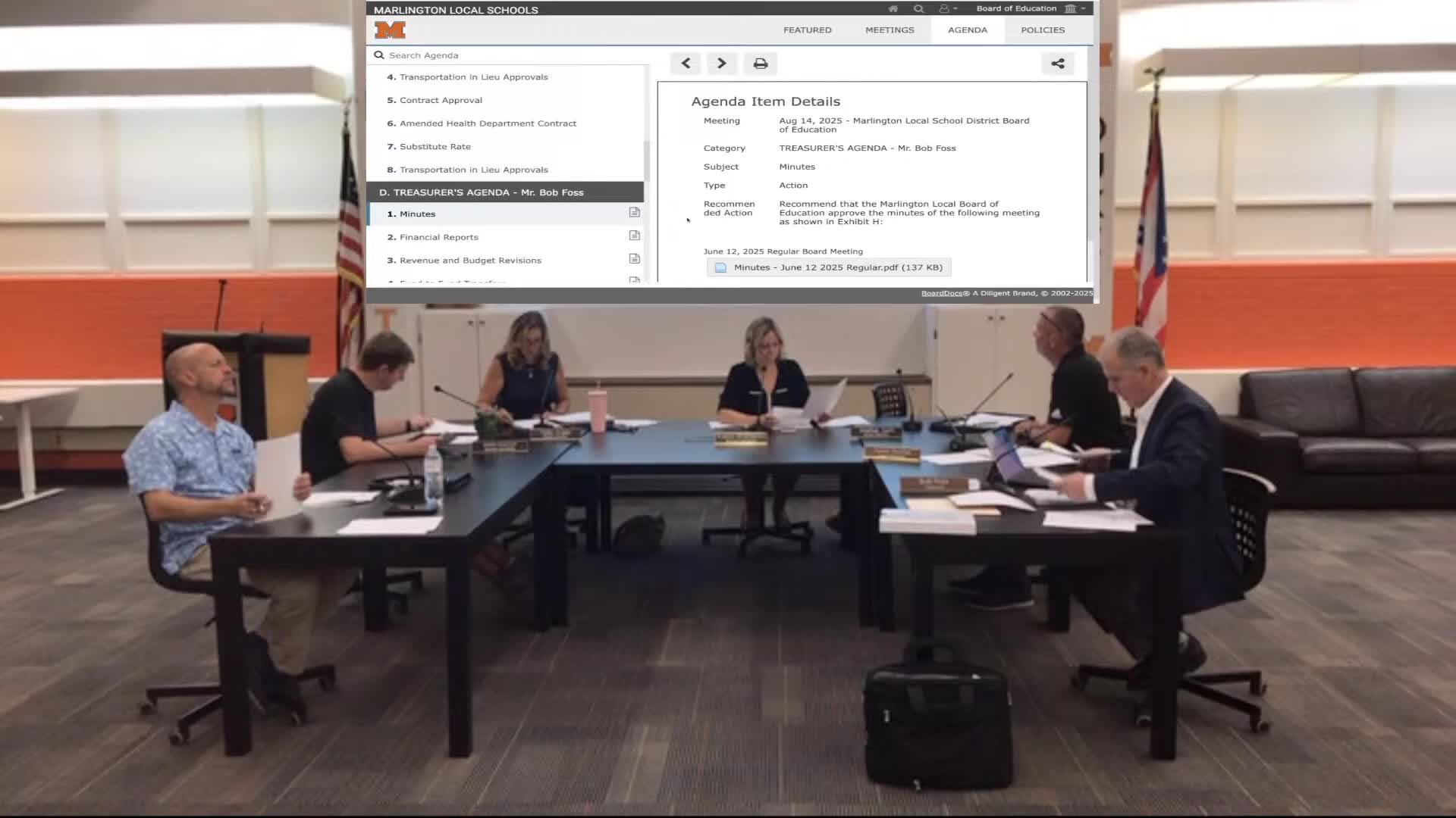 Board approves July financials and a series of budget revisions, including pipeline transfer and added special‑education costs