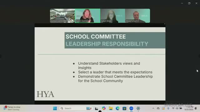 HYA and NESDEC Present Comprehensive Superintendent Search Strategy to Holliston School Committee