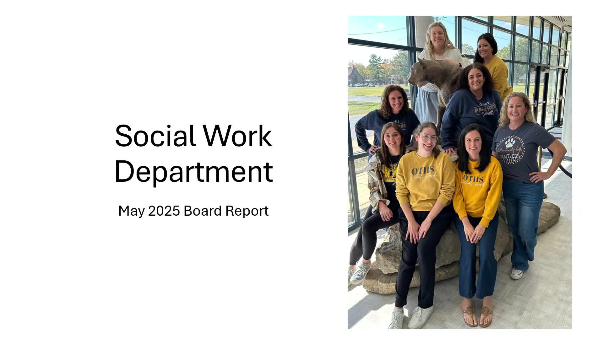 OTHS social work team reports expanded counseling, therapy dog visits and 46% student reach this year