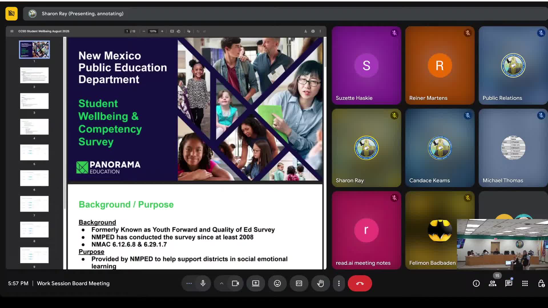 District releases Panorama SEL survey results; board presses for more staff participation and school‑level breakdowns