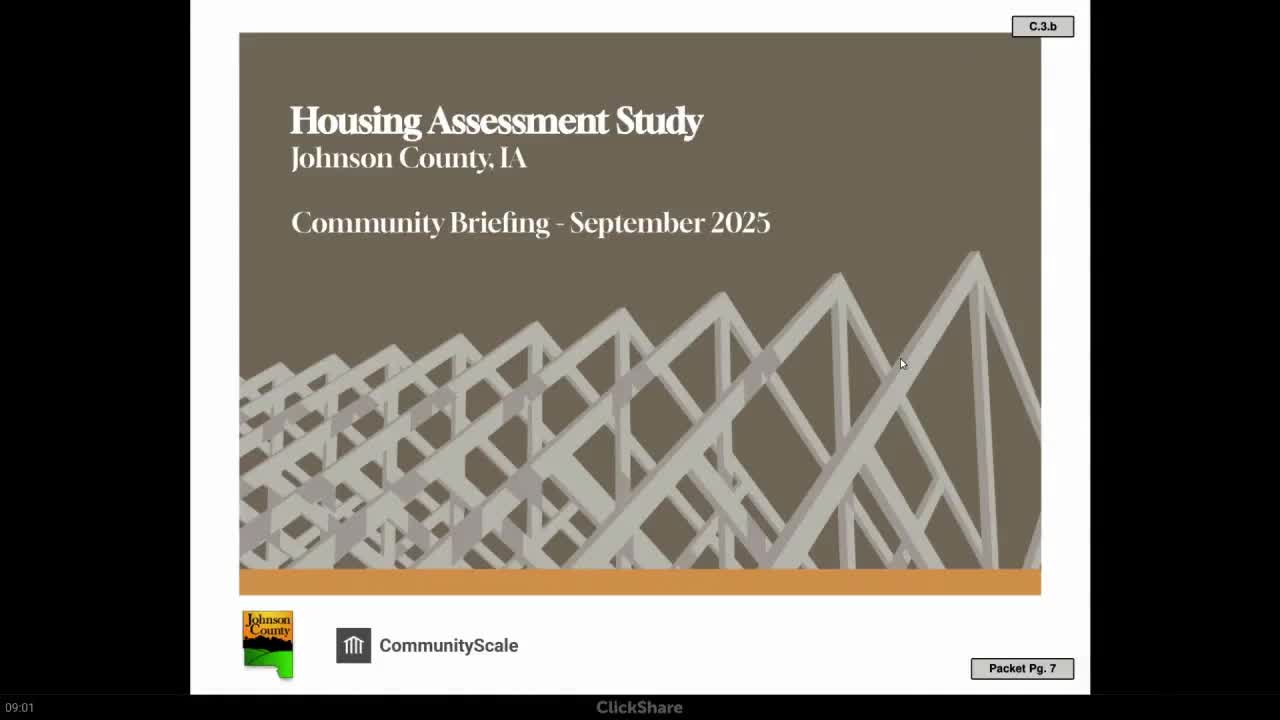 Johnson County discussion proposes incremental steps, infrastructure partnerships to enable up to 950 non‑metro housing units