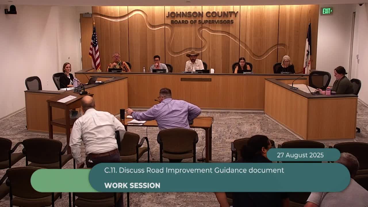County staff present draft road-improvement guidance to govern developer cost-shares; supervisors seek limits and safeguards
