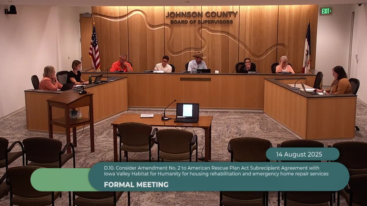 Supervisors approve ARPA housing amendments, workforce and service agreements, and several county contracts