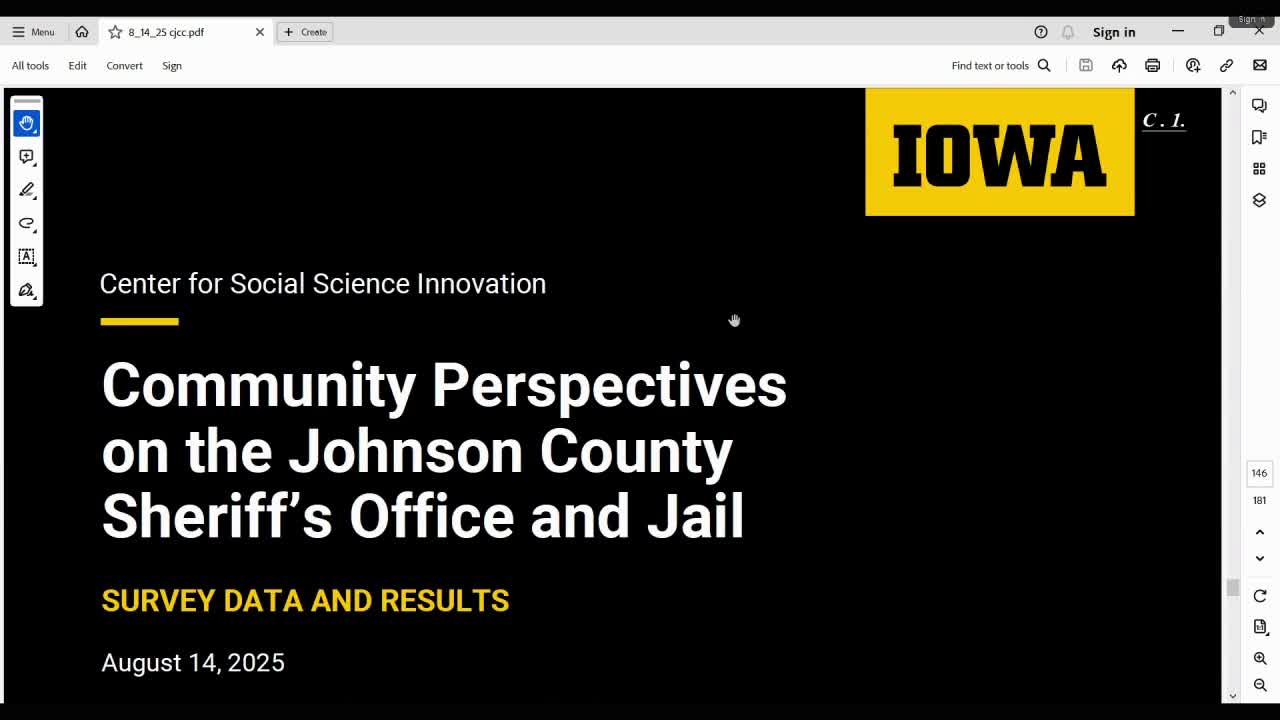 University survey: about 70% support a new sheriff's office and jail in Johnson County; cost is top public concern