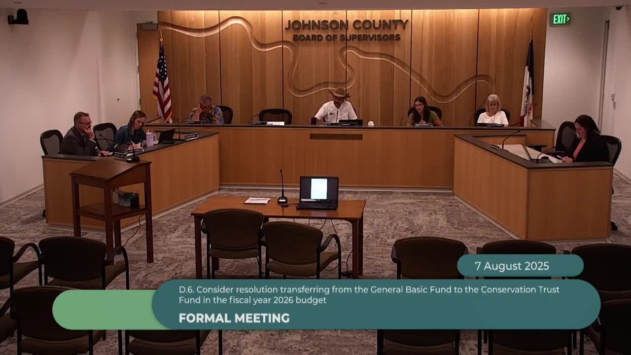 Supervisors approve FY2026 transfer to conservation trust fund