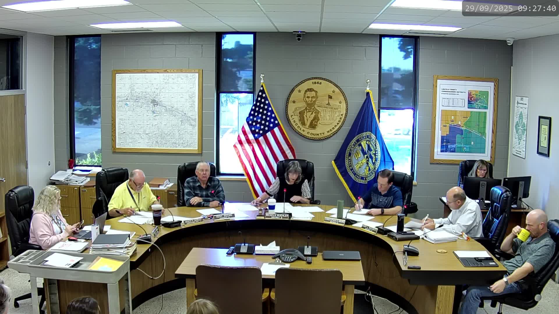 Erin Armstorff presents aging services overview to Lincoln County commissioners