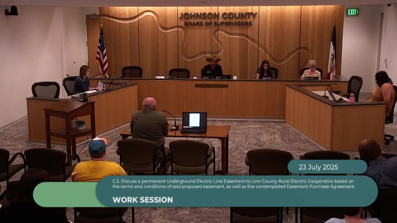 Board to consider easement for Linn County REC underground power line near Kent Park