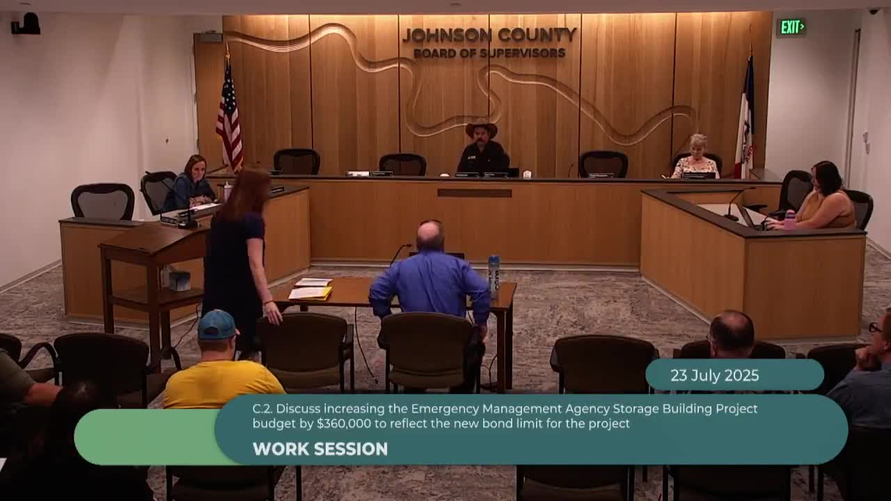 Supervisors hear request to increase emergency storage building bond limit by $360,000