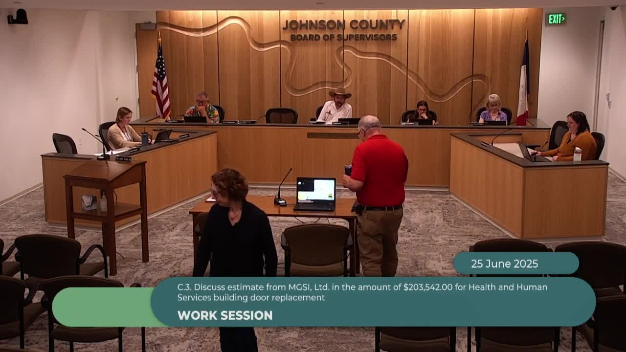 Supervisors opt to skip full door replacement, approve door‑propped open alarms for HHS building