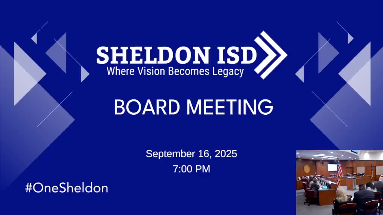 Sheldon ISD trustees approve consent agenda; board receives financial reports and schedules community events