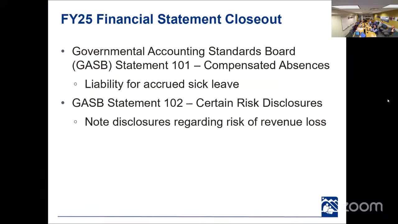 District on track to close FY25; GASB guidance will require recognizing sick-leave liability