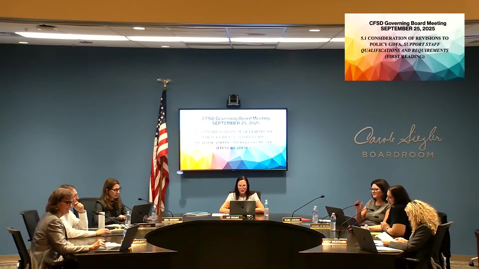 Board requests rewrite of support‑staff fingerprint policy after lengthy first‑reading discussion