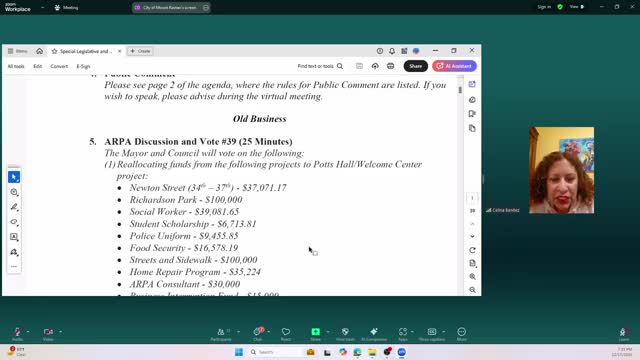 Council reallocates remaining ARPA funds to Potts Hall Welcome Center