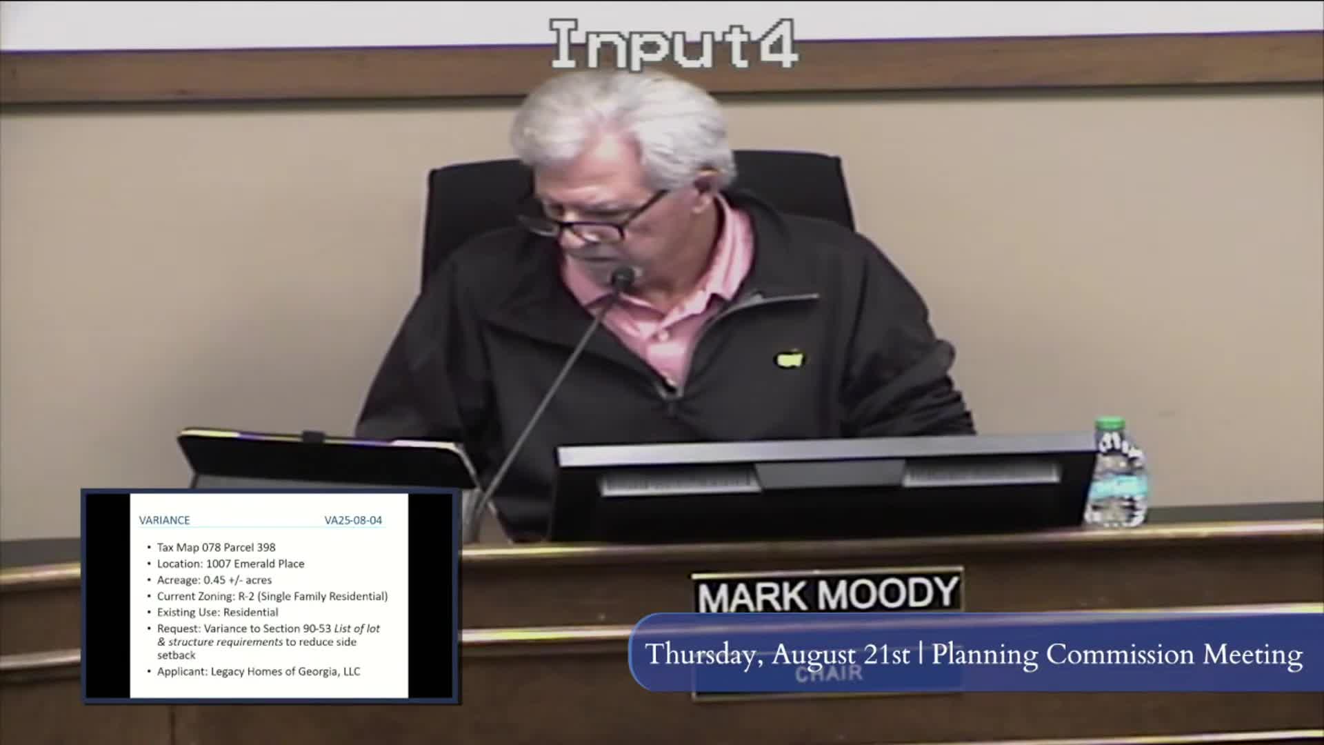 Commission approves setback variance for 530‑sq‑ft pool house at 1007 Emerald Place