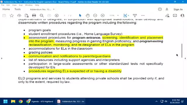 Abington board advances multiple personnel and student-conduct policy revisions on first reading