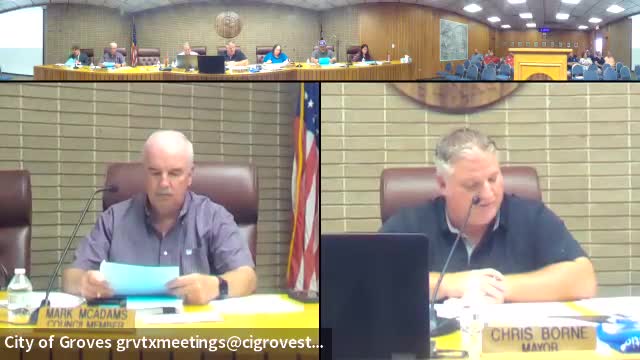 Engineer tells Groves council 20 Fifth Street sewer fixes would cost about $2M; full lift‑station option estimated at $4M
