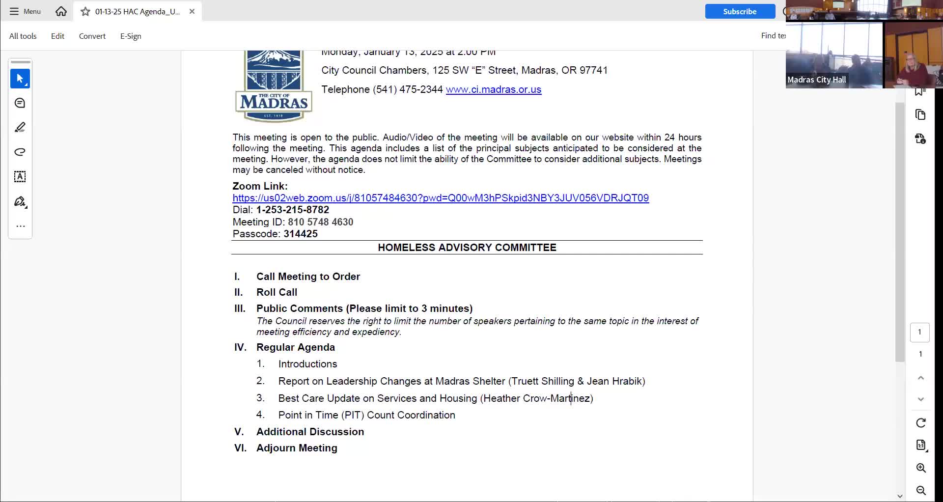 Madras shelter reports capacity surge; city, shelter discuss cameras and trash cleanup