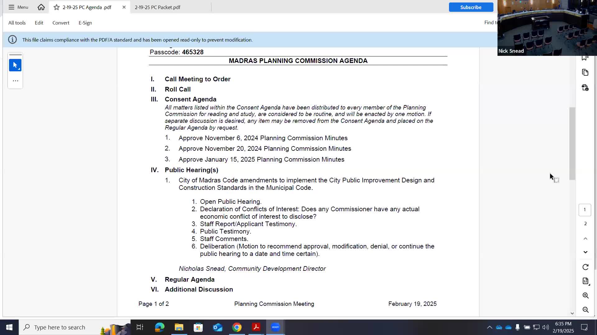 Madras planning commissioners approve code amendments to align public-improvement standards with city specifications