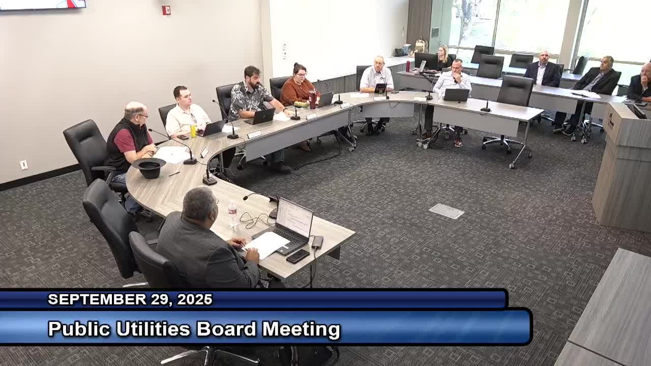 Public Utilities Board Approves New Water Master Plan and Discusses Future Items