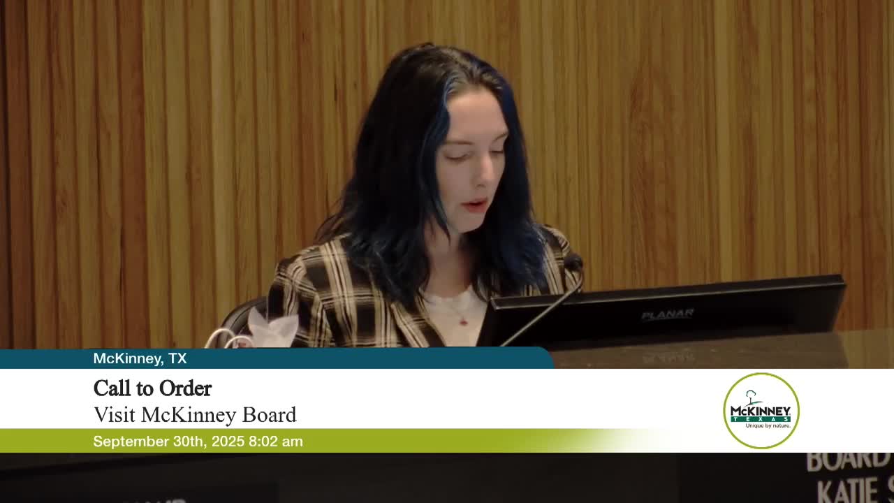 Votes at a glance: Visit McKinney board approves Aug. 26 minutes and adjourns meeting