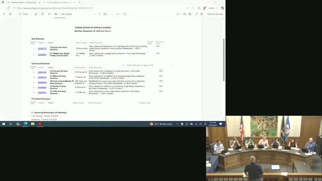 Zoning Board Reviews Variance Requests for 131 Middle Avenue Home Construction