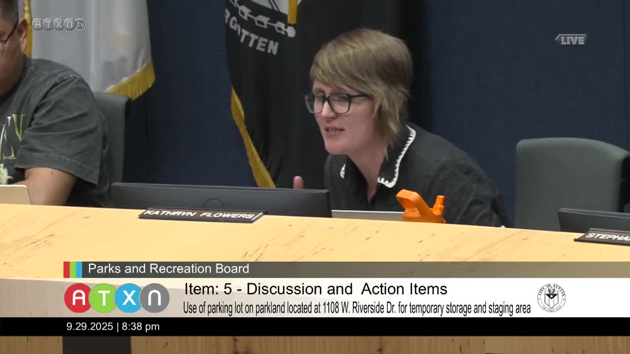 Park Board Discusses Parking Lot Closure and Signage for Alternative Spaces