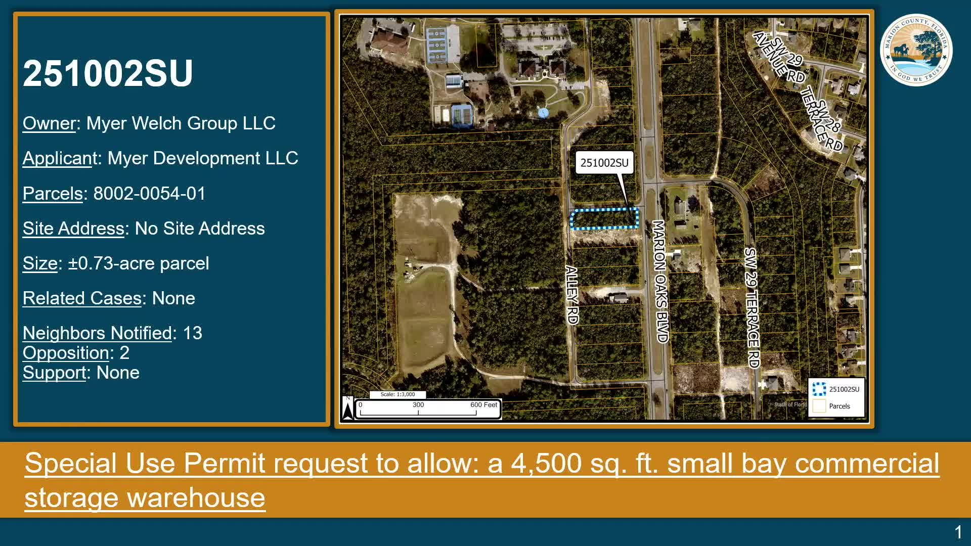 Planning panel recommends approval for Marion Oaks storage-warehouse special use permit despite staff objections