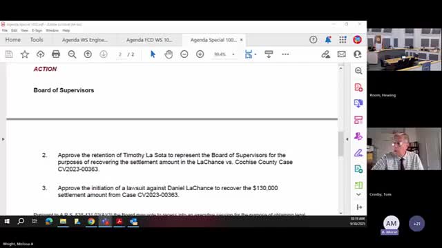 Board of Supervisors Approves Retention of Timothy Lasota for Jail District Legal Matters