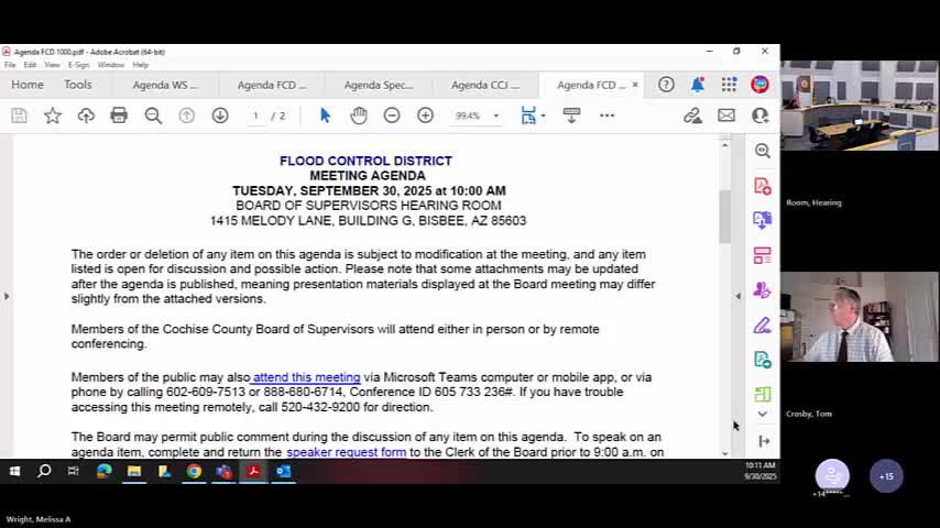 Flood Control District Approves Budget Amendments During September Meeting