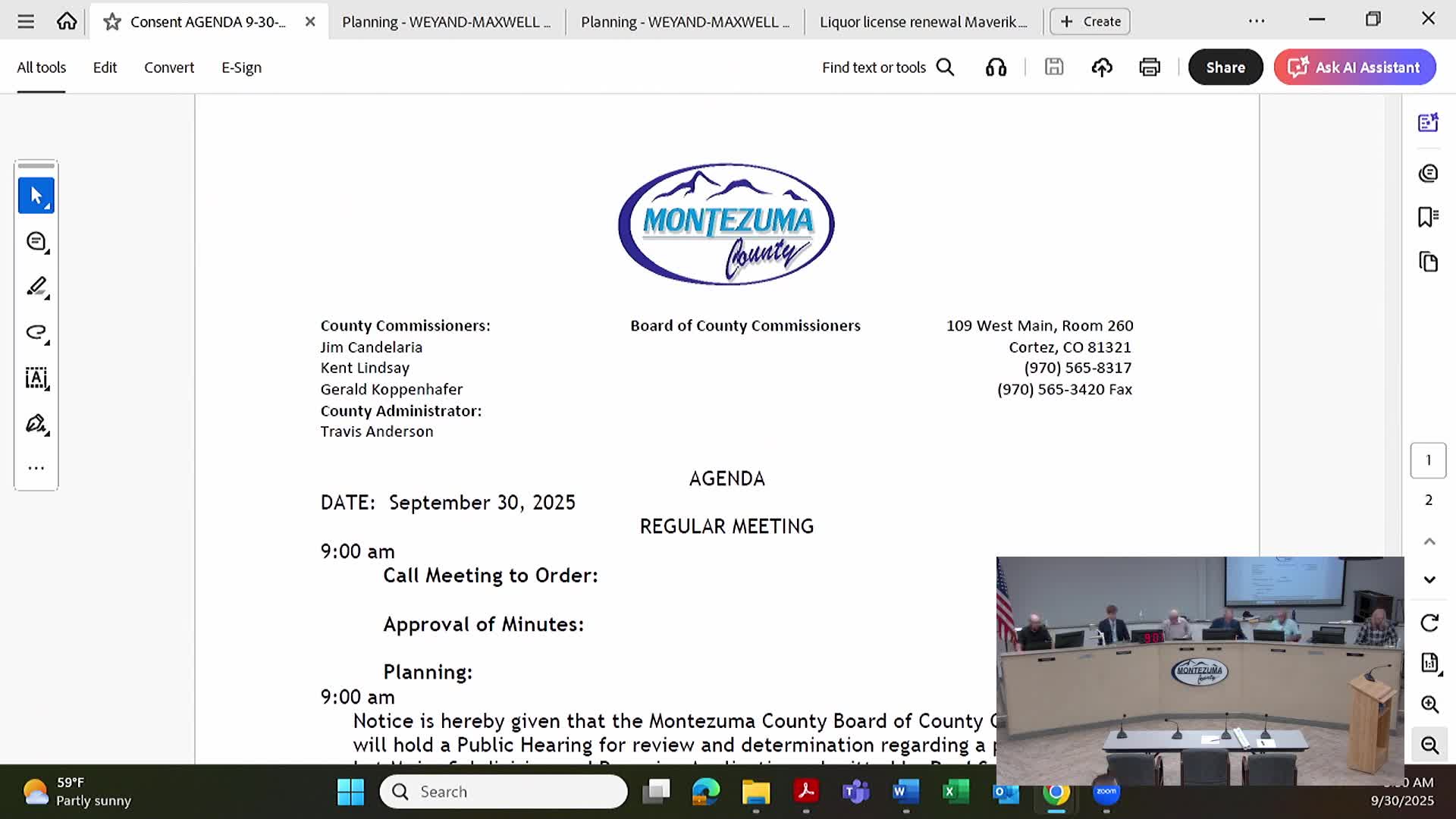 Montezuma County Commissioners Approve 16 Lot Subdivision Application by Paul and Dana Weyan