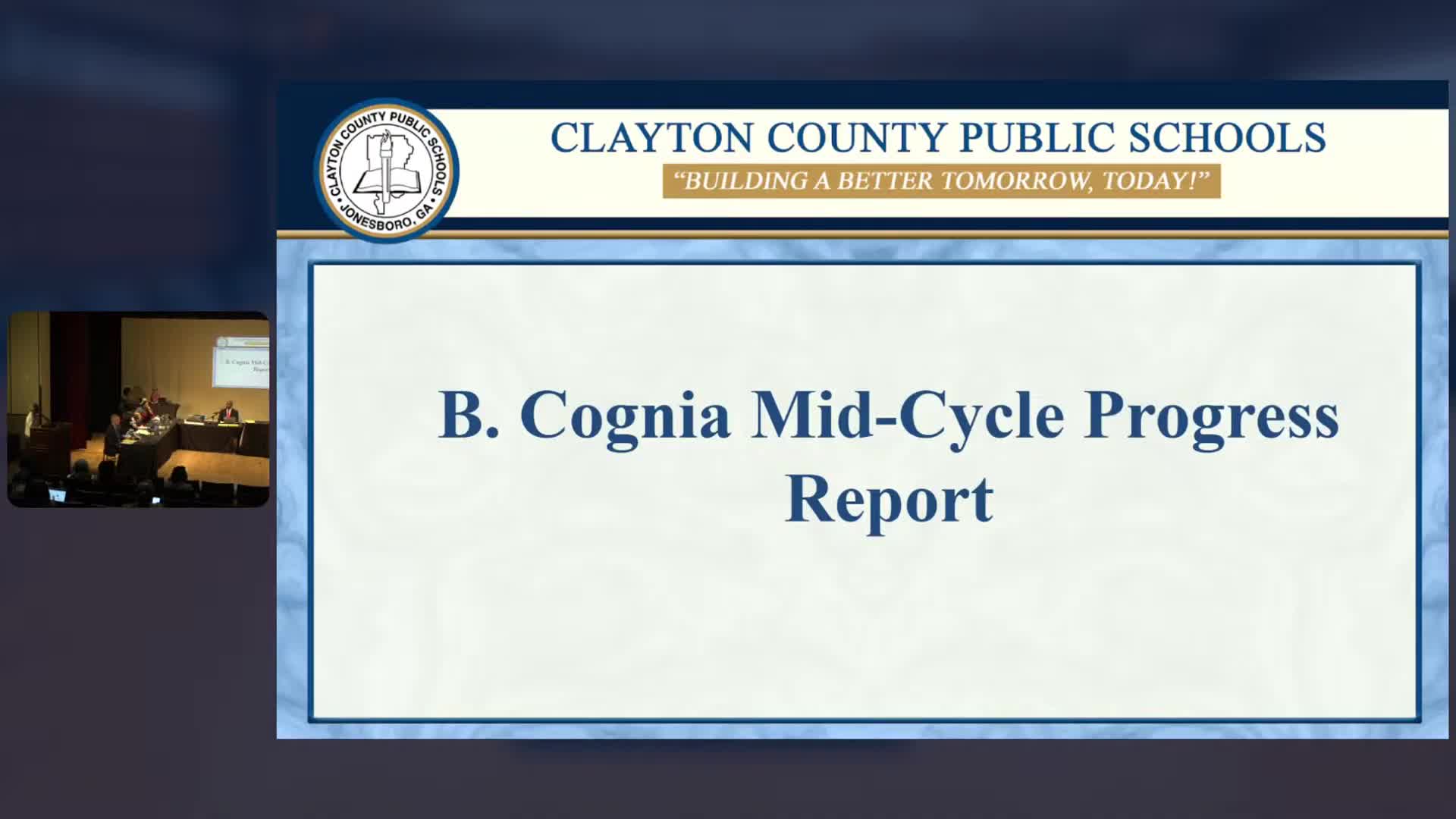 Board of Education Receives Accreditation Improvement Report from Cognia