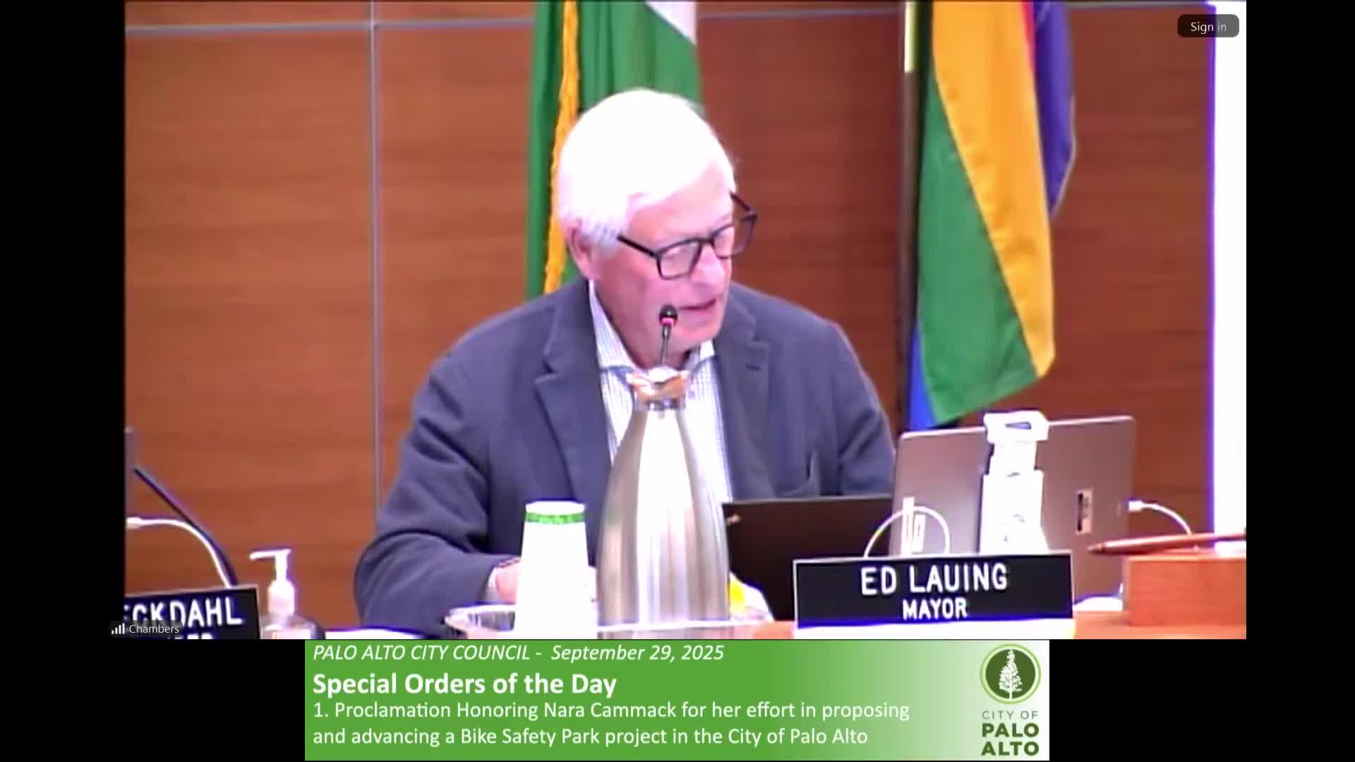 Palo Alto Proclaims Nara Kamak for Bike Safety Park Initiative and Suicide Prevention Month