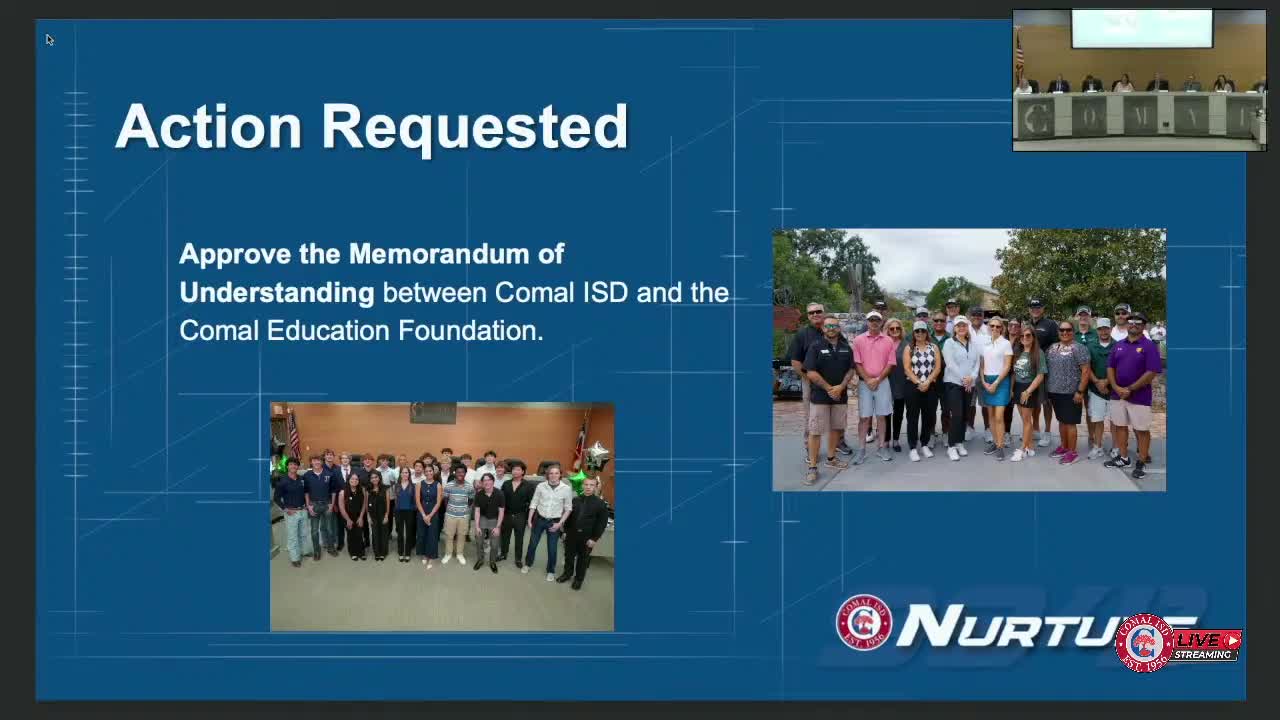 Comal ISD Board Approves Memorandum with Comal Education Foundation