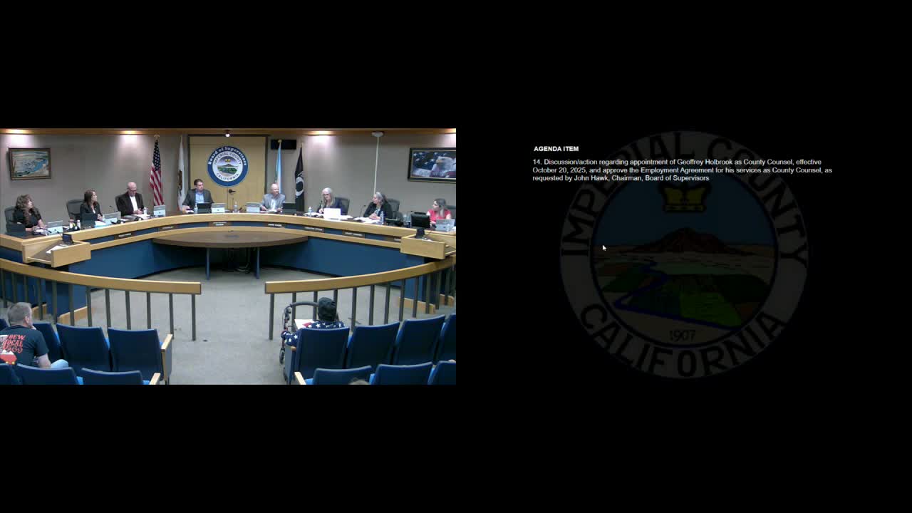 Imperial County Council recommends Mr. Holbrook for council position